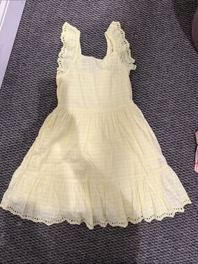 Cat & Jack Pale Yellow Eyelet Ruffle Sundress